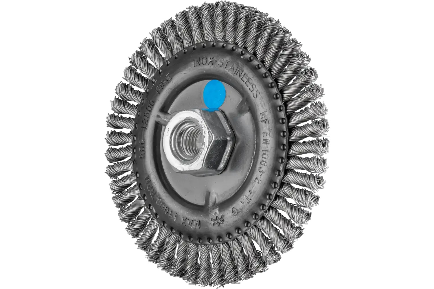 Picture of Pferd Stringer Bead Wheel Brush 4-7/8" Dia .020 Stainless Steel 5/8-11 Thread